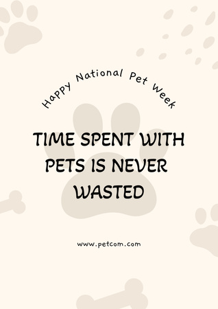 Inspirational Phrase about Pets Poster A3 Design Template
