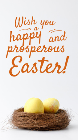 Szívmelengető kívánságok színes húsvéti tojásokkal Instagram Story tervezősablon