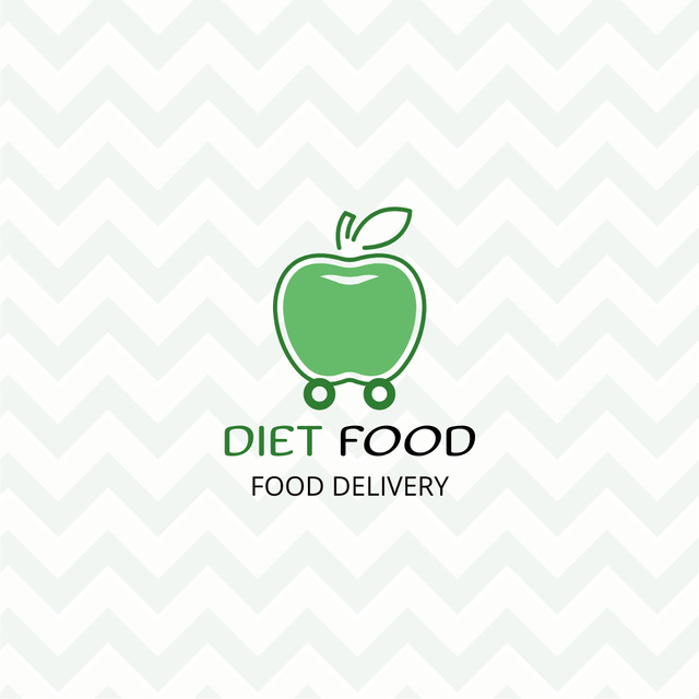 Food Delivery Services Offer with Apple Logo Design Template
