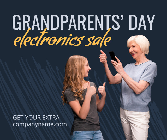 Designvorlage Electronics Sale on Grandparents' Day für Facebook
