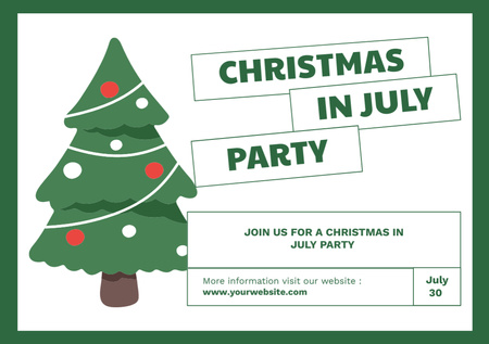Christmas in July Party Announcement Postcard A5 Design Template