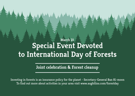 Special Event devoted to International Day of Forests Card Modelo de Design