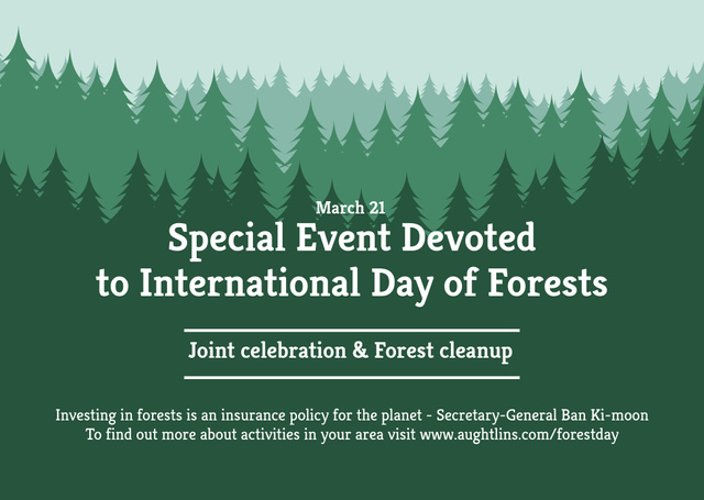 Special Event devoted to International Day of Forests Card Šablona návrhu