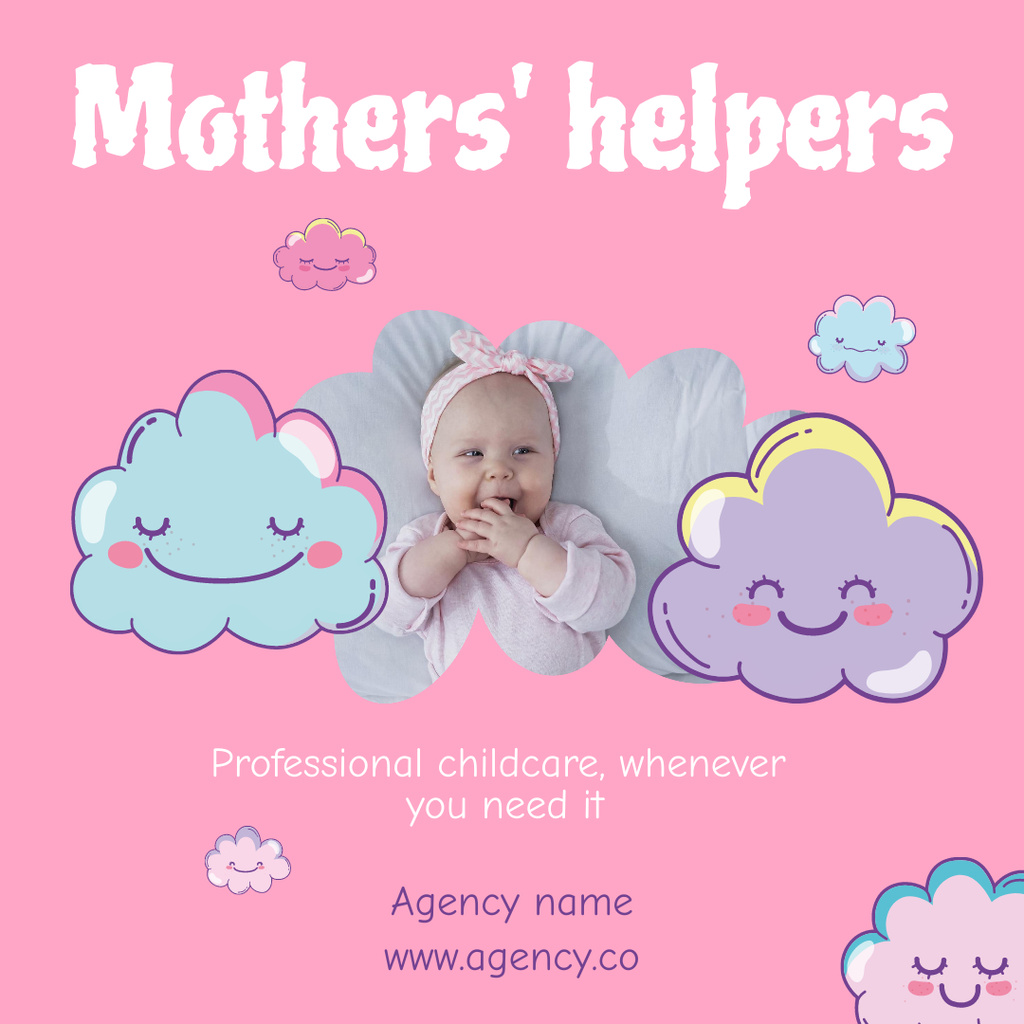 Mother's Helper Service Offer Instagram Πρότυπο σχεδίασης