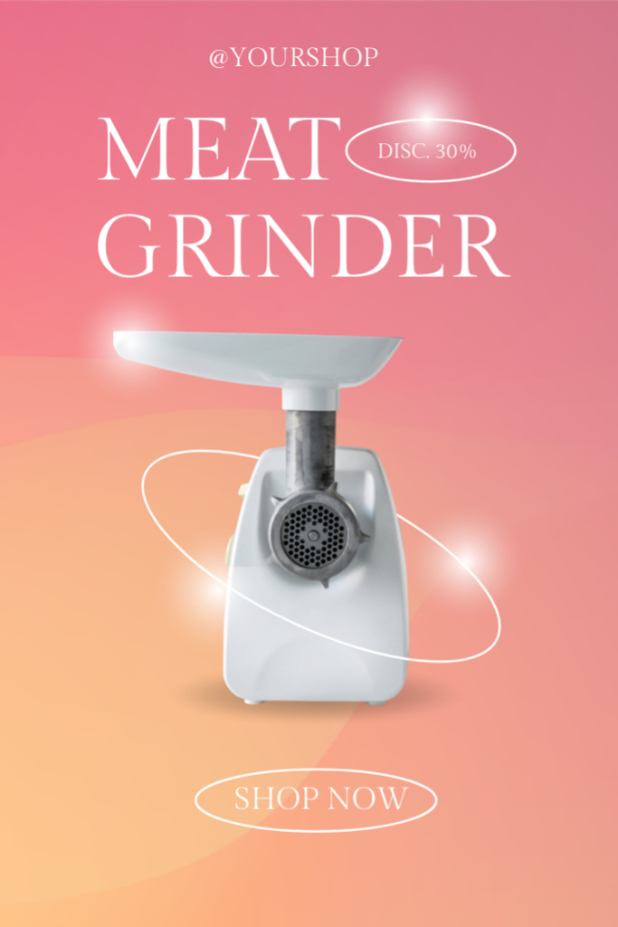 Plantilla de diseño de Sale Electric Meat Grinder on Pink Tumblr 