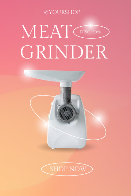 Sale Electric Meat Grinder on Pink Tumblrデザインテンプレート