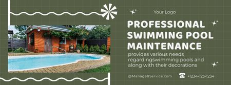 Offering Professional Pool Maintenance Services Facebook cover Design Template