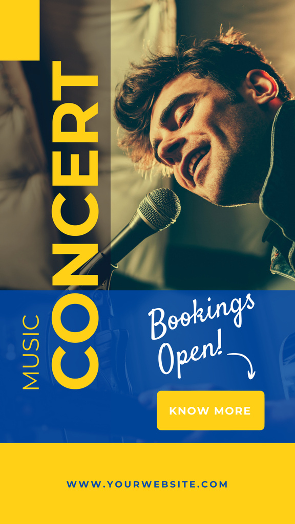 Concert Announcement with Singer on Stage Instagram Story Design Template