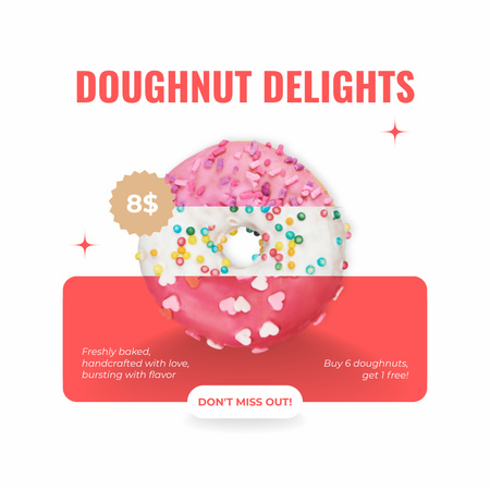 Doughnut Delights Special Offer Ad Instagram tervezősablon