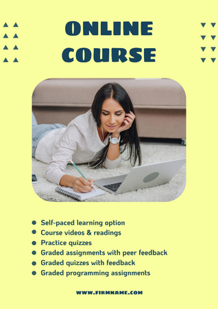 Online Courses Ad Poster Design Template