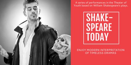 Theater Invitation Actor in Shakespeare's Performance Image Design Template