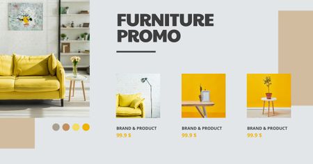 Designvorlage Angebot an stilvollen modernen Möbeln für Facebook AD
