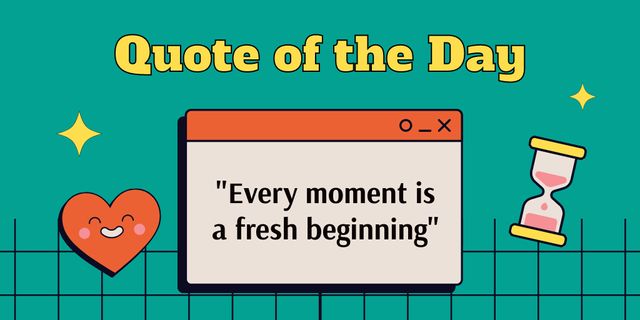 Ontwerpsjabloon van Twitter van Quote of the Day about Fresh Beginnings