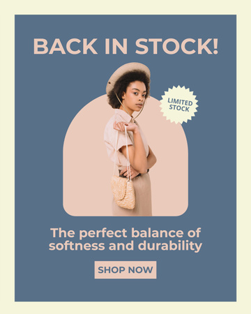 Распродажа одежды с женщиной в милой розовой шляпе Instagram Post Vertical – шаблон для дизайна