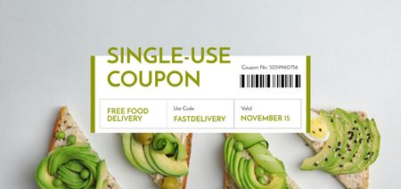 Platilla de diseño Free Food Delivery Offer with Tasty Sandwiches Coupon Din Large