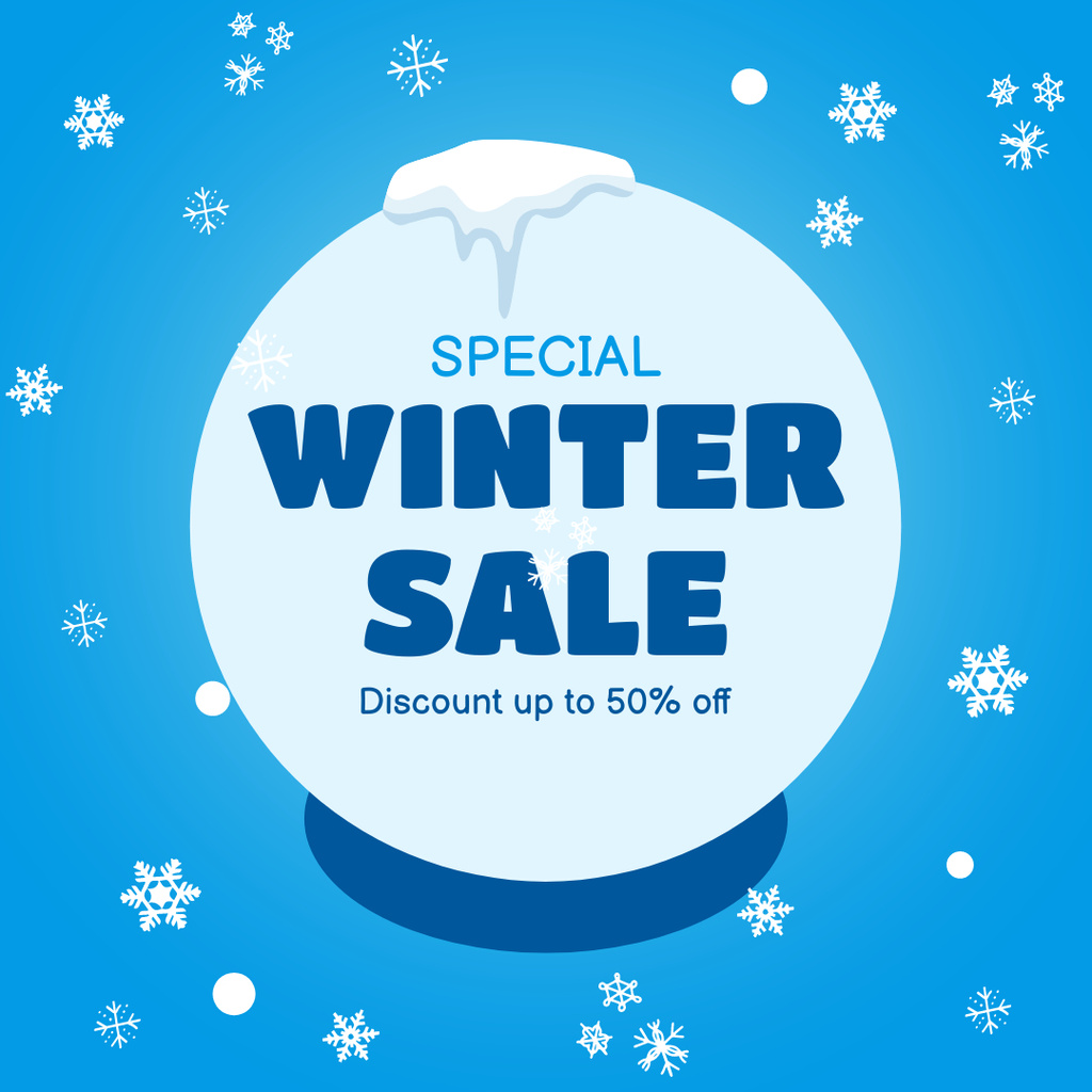 Discount on Winter Shopping Instagramデザインテンプレート