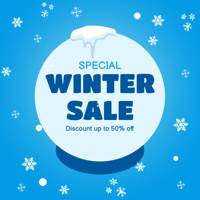 Ontwerpsjabloon van Instagram van Discount on Winter Shopping