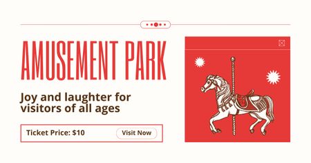 Plantilla de diseño de El maravilloso parque de atracciones ofrece diversión para todos Facebook AD 