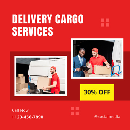Discount for Cargo Delivery Services Instagram Design Template