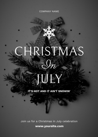 Plantilla de diseño de Cautivador anuncio de festejos navideños en blanco y negro Flayer 
