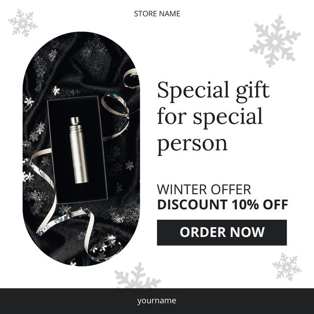Winter Offer Perfume Discounts Instagram Design Template