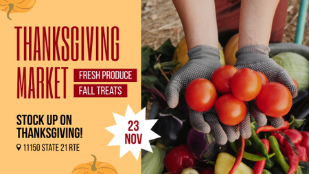 Thanksgiving Day Market With Best Vegetables Offer Full HD video Design Template