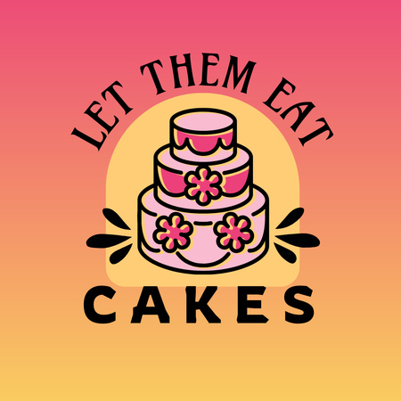 Pékség hirdetés étvágygerjesztő tortával Logo tervezősablon