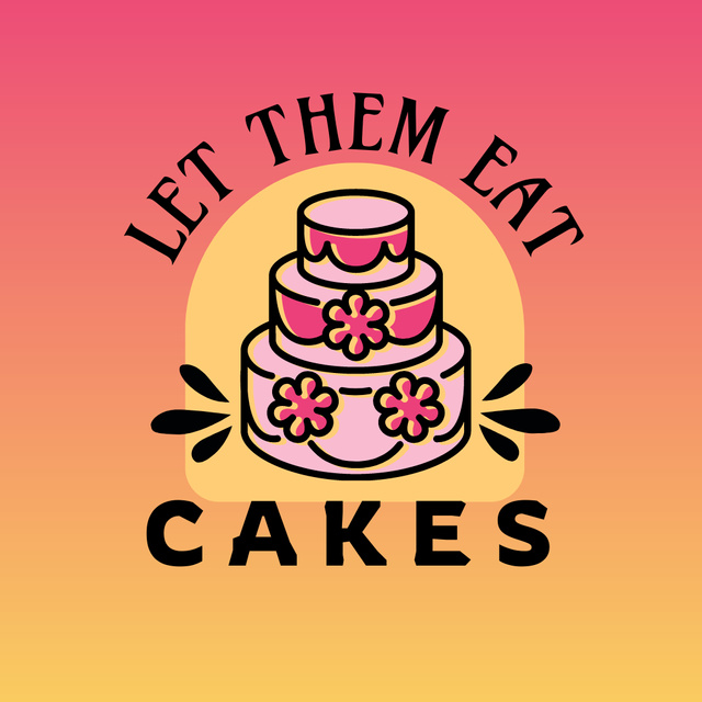 Bakery Ad with Appetizing Cake Logoデザインテンプレート
