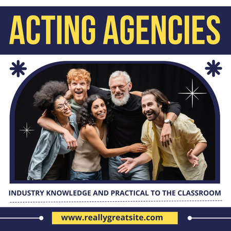Cheerful Young Actors at Acting Classes Instagram AD Design Template