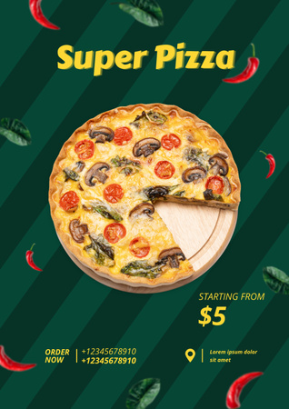 Delicious Pizza Offer Poster Design Template