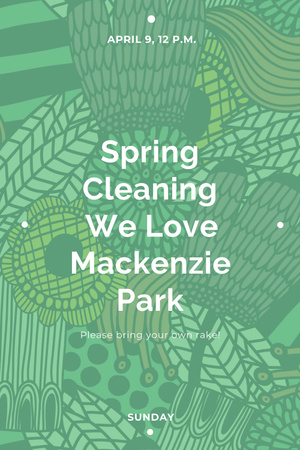 Spring cleaning in Mackenzie park Pinterest Πρότυπο σχεδίασης