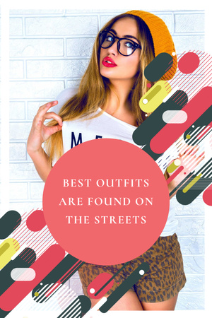 Woman in Stylish Clothes Pinterest Design Template