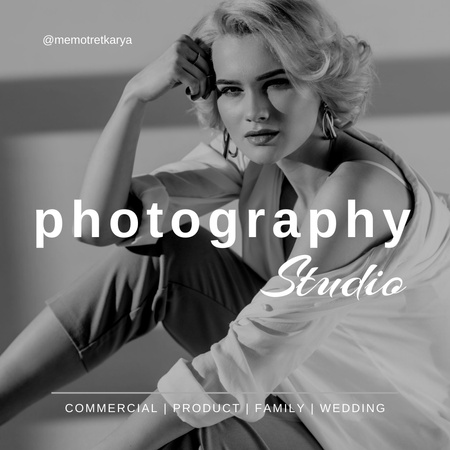 Black and White Photography Studio Ad Instagram Design Template