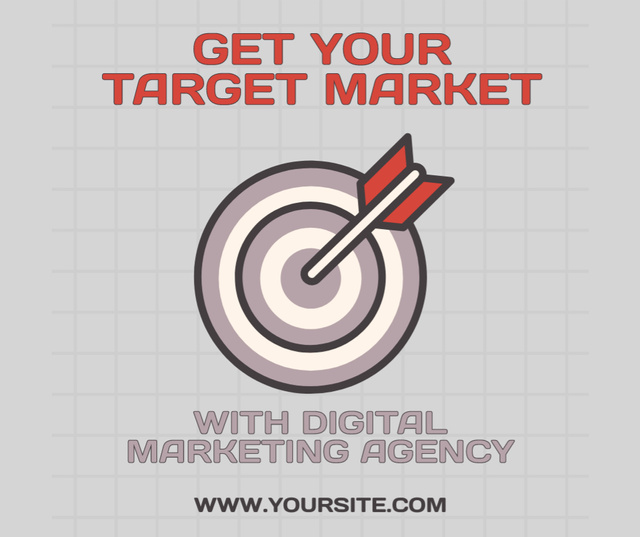 Digital Marketing Agency Ad with Target Facebook Design Template