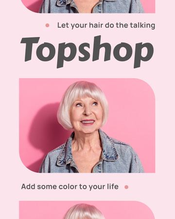 Ontwerpsjabloon van Poster 16x20in van Kappersaanbieding met Senior Woman