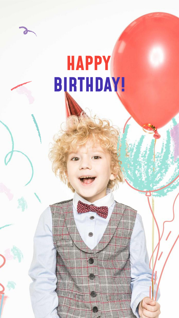 Birthday Boy with Balloons Instagram Story – шаблон для дизайна