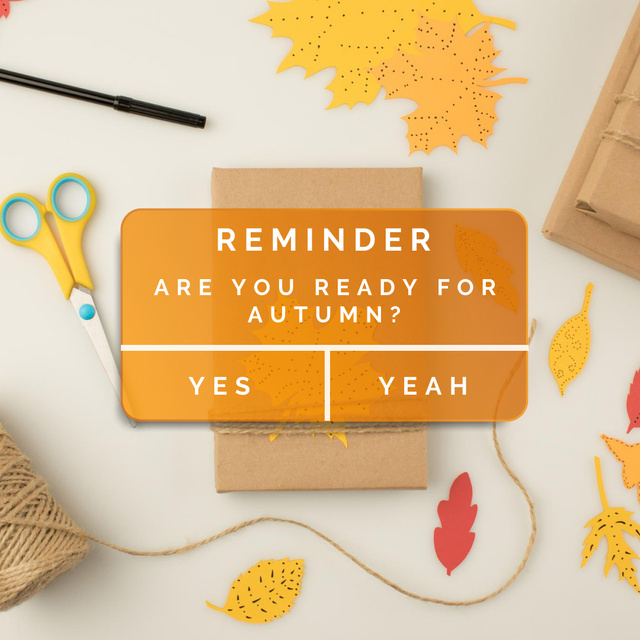 Autumn Inspiration with Thread and Scissors Instagram Design Template