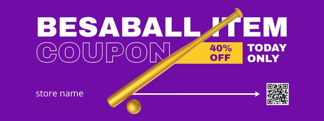 Offer of Baseball Gear with Discount Coupon Πρότυπο σχεδίασης