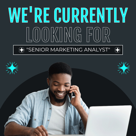 We Are Looking for Marketing Analyst LinkedIn post Design Template