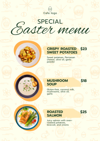 Offer of Special Easter Meals Menu Design Template