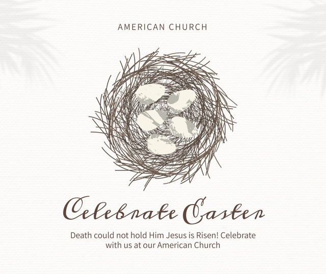 Template di design Grey Ad of Easter Holiday Service Facebook 1430x1200px