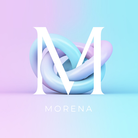 Designvorlage Emblem with Blue and Pink Abstraction für Logo