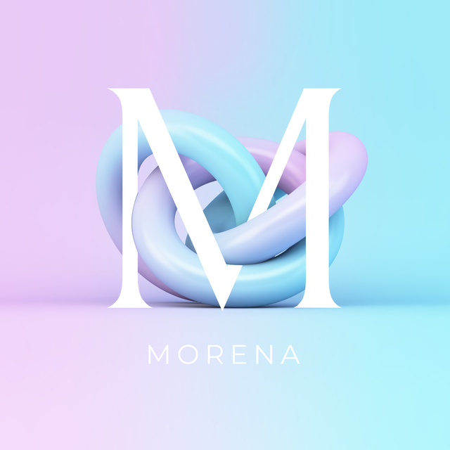 Emblem with Blue and Pink Abstraction Logo Design Template