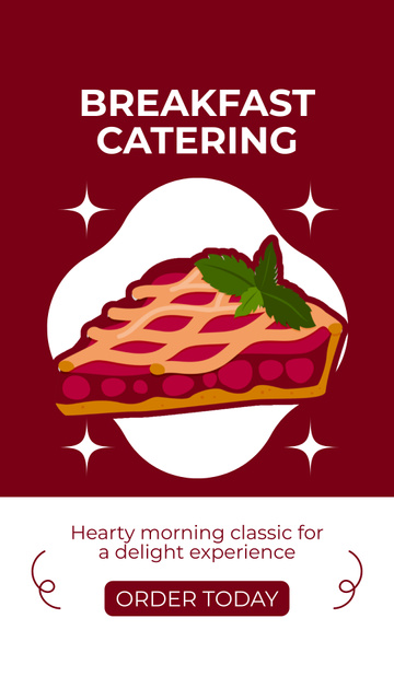 Breakfast Catering Services with Delicious Pies Instagram Story Design Template