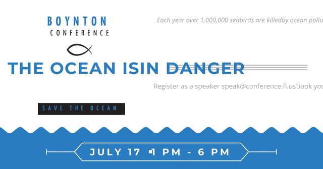 Boynton conference the ocean is in danger Facebook AD Design Template