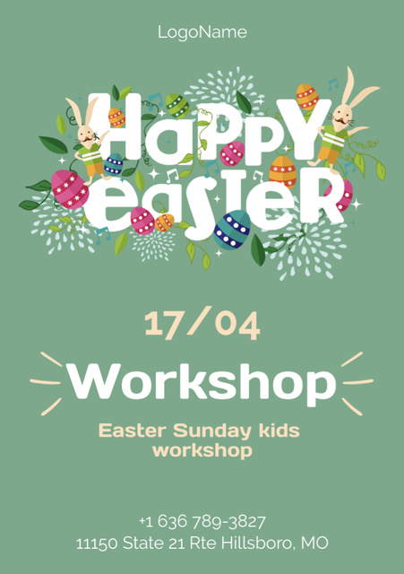 Designvorlage Easter Workshop Announcement für Flyer A7
