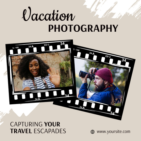 Oferta profissional de fotografia de férias para viajantes Animated Post Modelo de Design