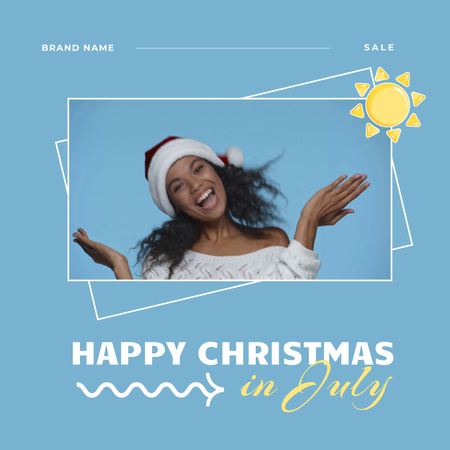 Christmas in July Holiday Greeting Animated Post Design Template