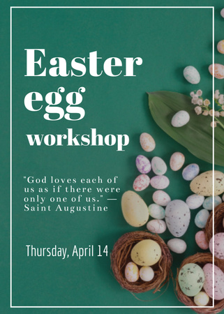 Památné Velikonoční Vajíčka Workshop V Zelené Flayer Šablona návrhu