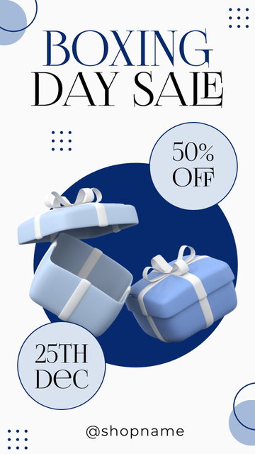 Boxing Day Sale with Gifts Instagram Story Design Template